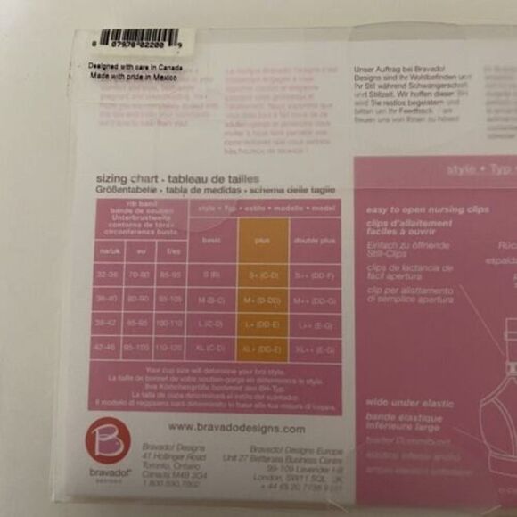 Bravado Original Nursing Bra Bamboo Plus Style 1512 White Size L+ 38-42 DD-E NEW - Picture 4 of 5